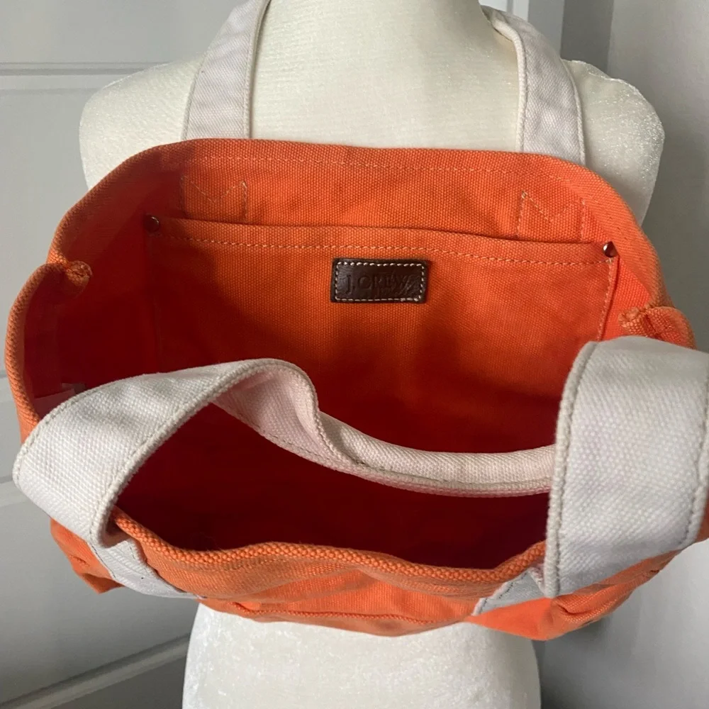 Small J Crew Tote - Orange/White - Picture 2 of 5